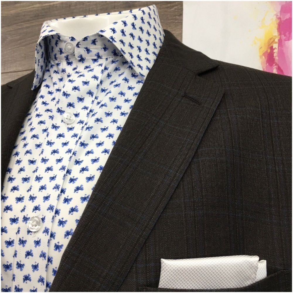 PRONTO UOMO Mens Blazer Sport Coat Casual Jacket Size 48R‎ Two Button Wool Suit - Picture 2 of 13